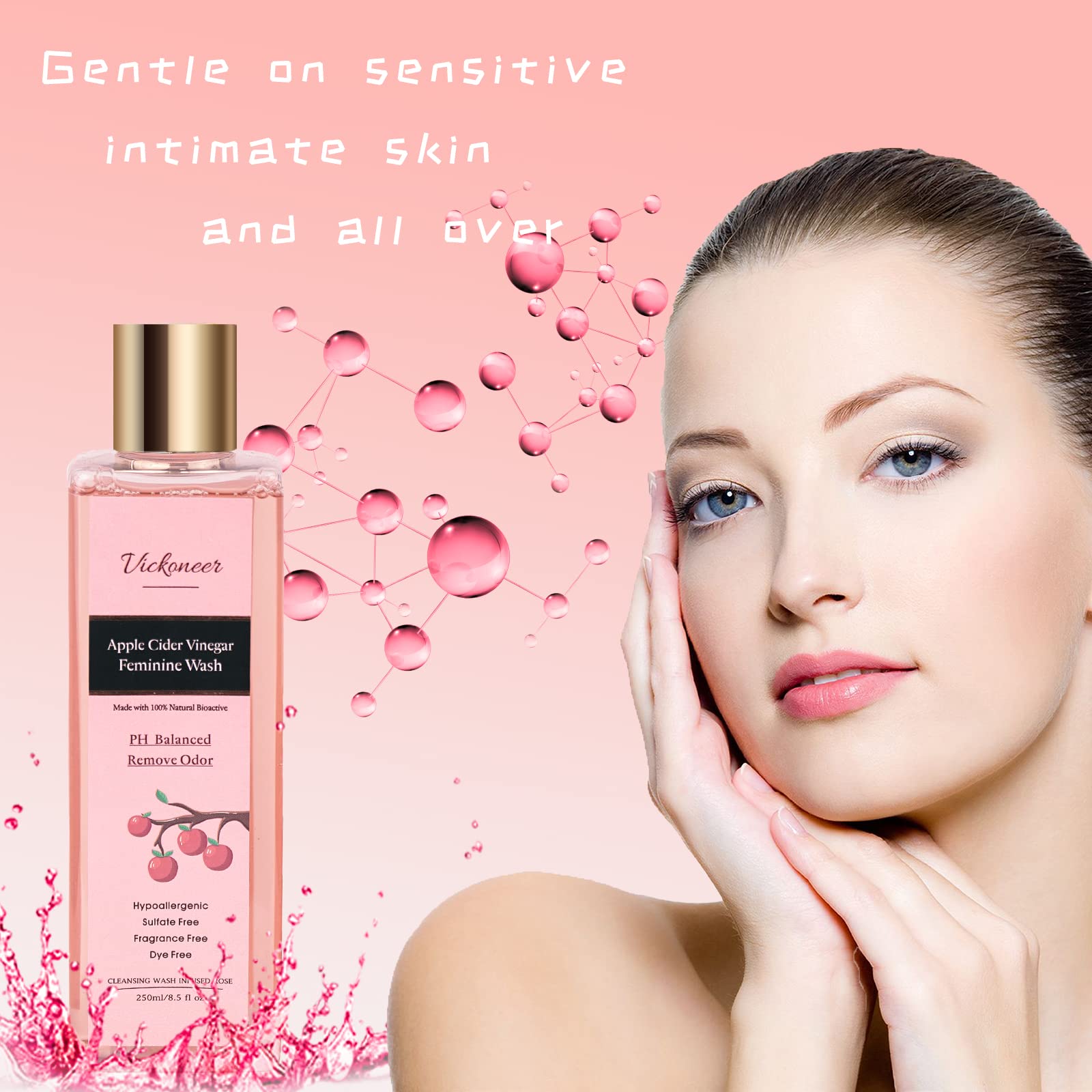 Vickoneer Yoni Wash for Women & Yoni Essential Oil, Intimate Feminine Wash Yoni Care